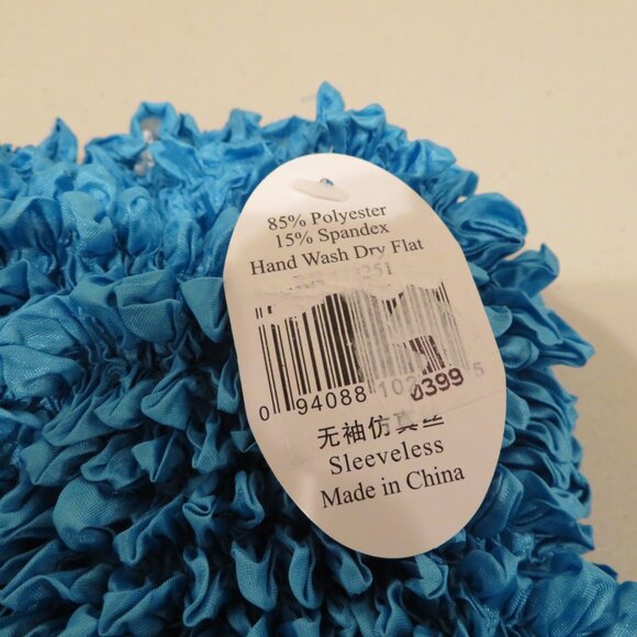 Women F.C One Size Fits Most Bubble Crinkle Popcorn Sleeveless Stretchy Tank Top - Picture 5 of 5